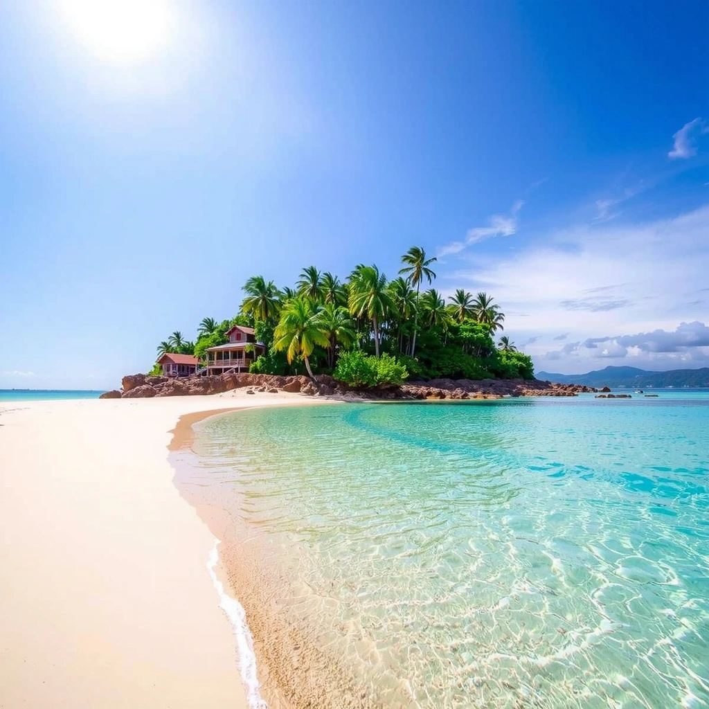 Tropical Malaysian beach resort