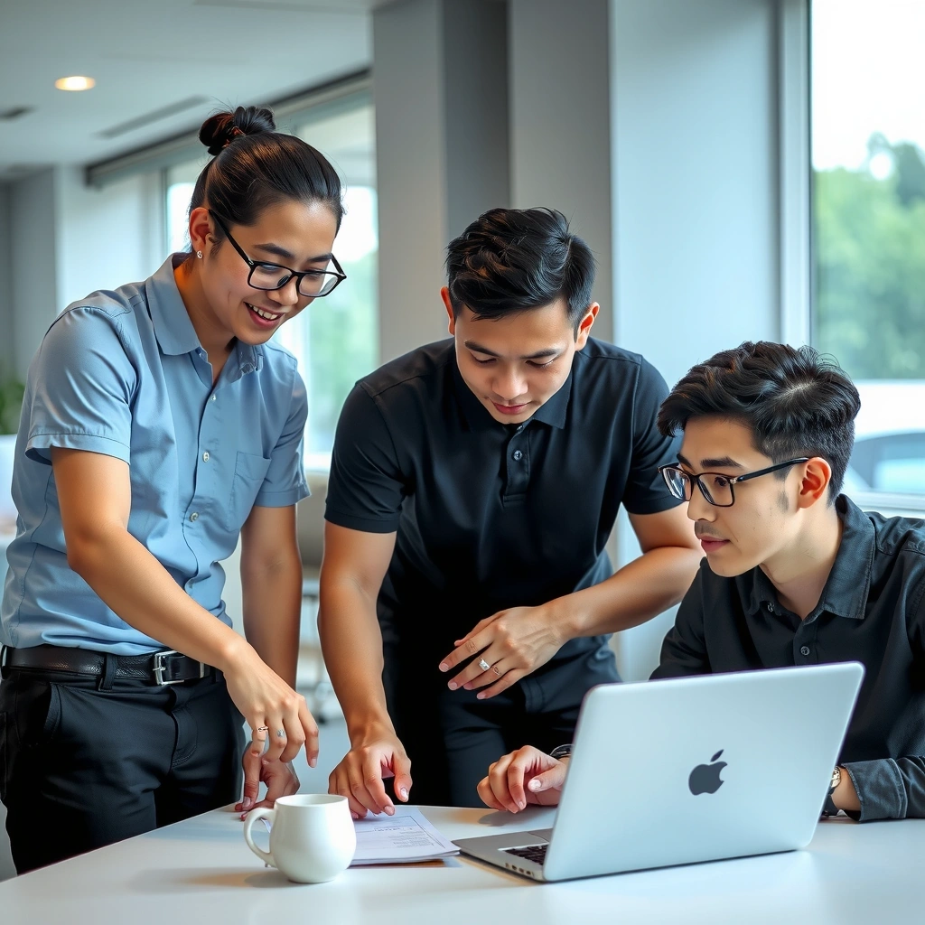 Malaysian startup team working on technology project